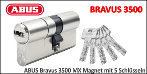 ABUS Bravus 3500 MX Zylinder mit 5 Schlüsseln