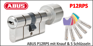 ABUS P12RPS Zylinder mit Knauf & 5 Schlüsseln